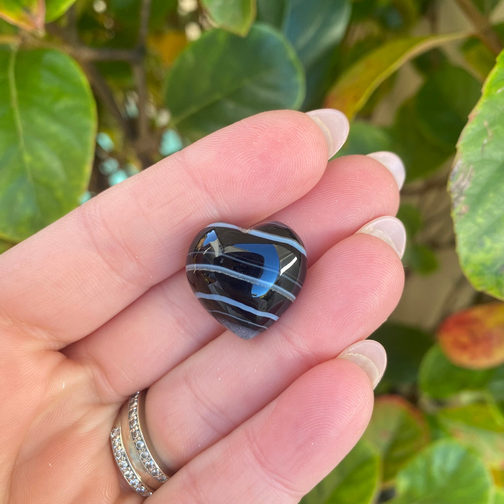 Mini Heart - Black Agate