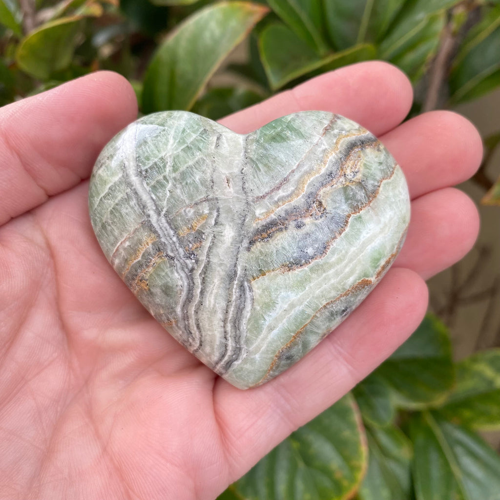 Kiwi Calcite Heart