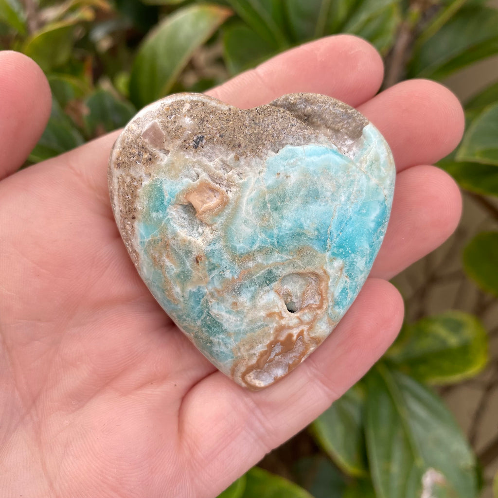 Blue Aragonite Heart