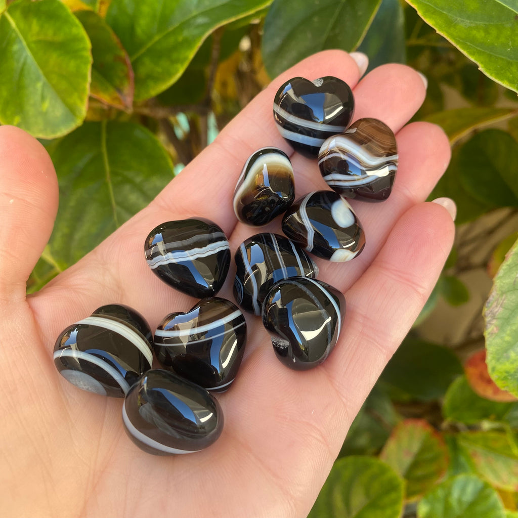 Mini Heart - Black Agate