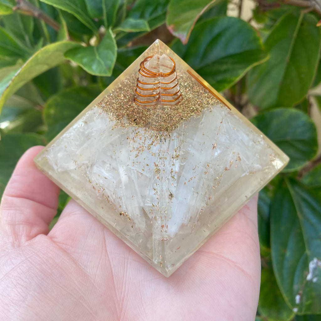 Orgonite Selenite Pyramid