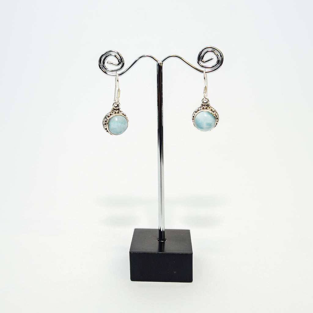 Larimar Earrings - Fancy Round Hanging