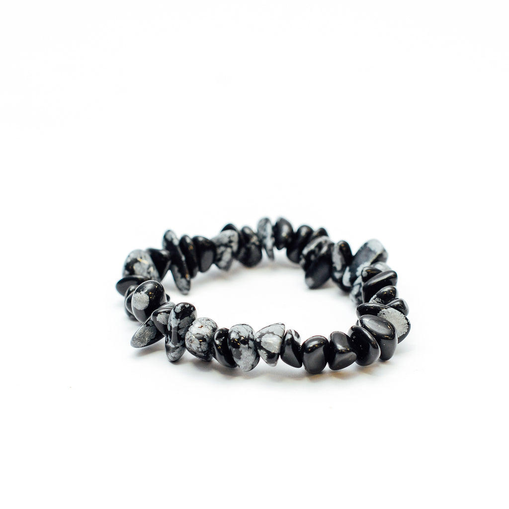 Chip Bracelet - Snow Flake Obsidian