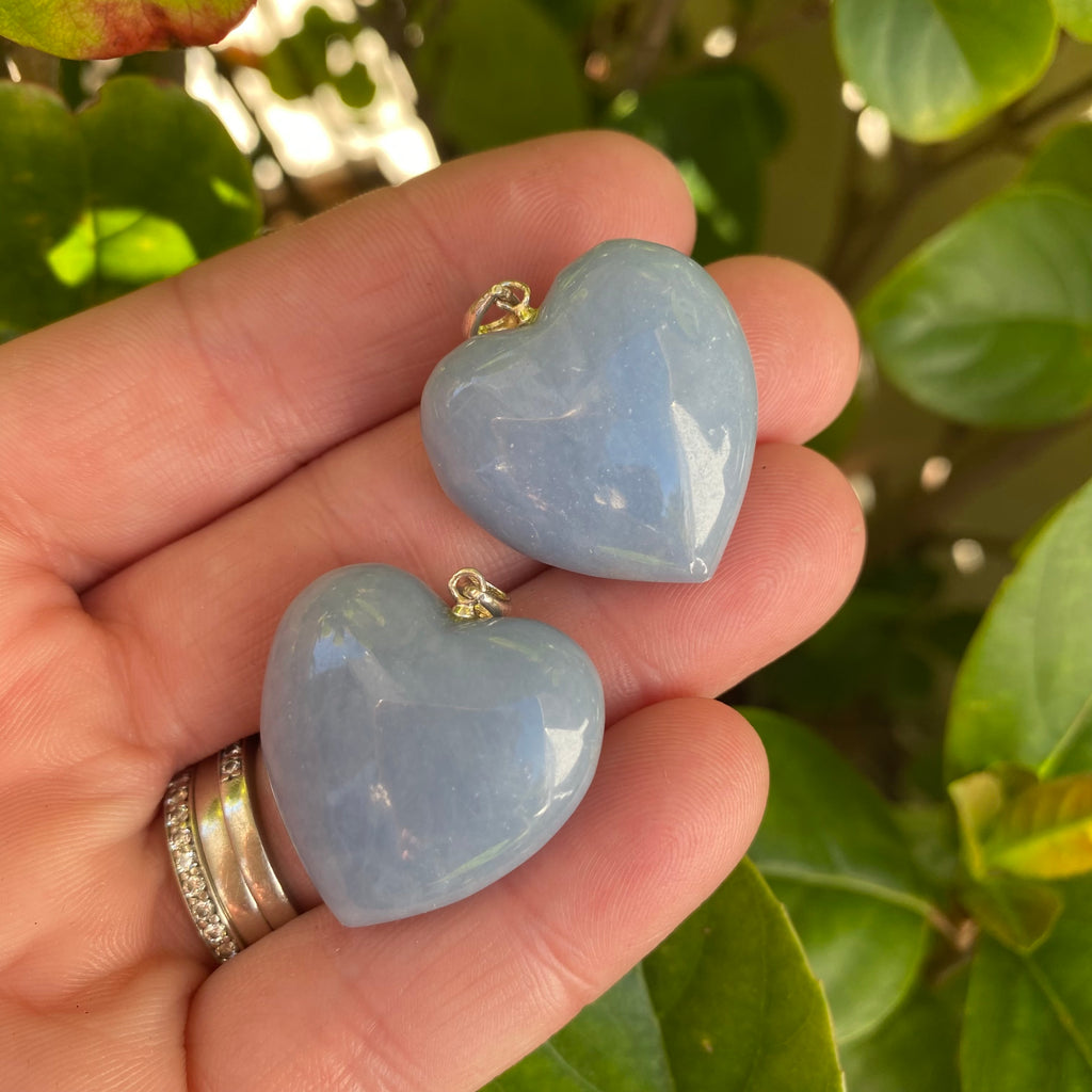 Heart Pendants - Angelite