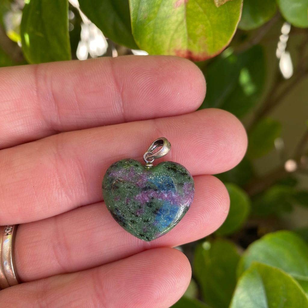 Heart Pendants - Ruby Zoisite