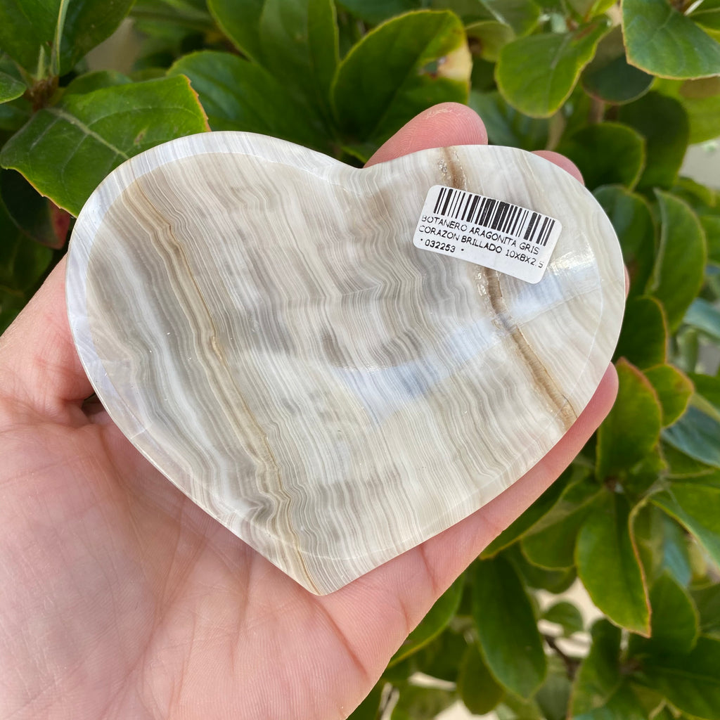 Grey Aragonite Heart Bowl