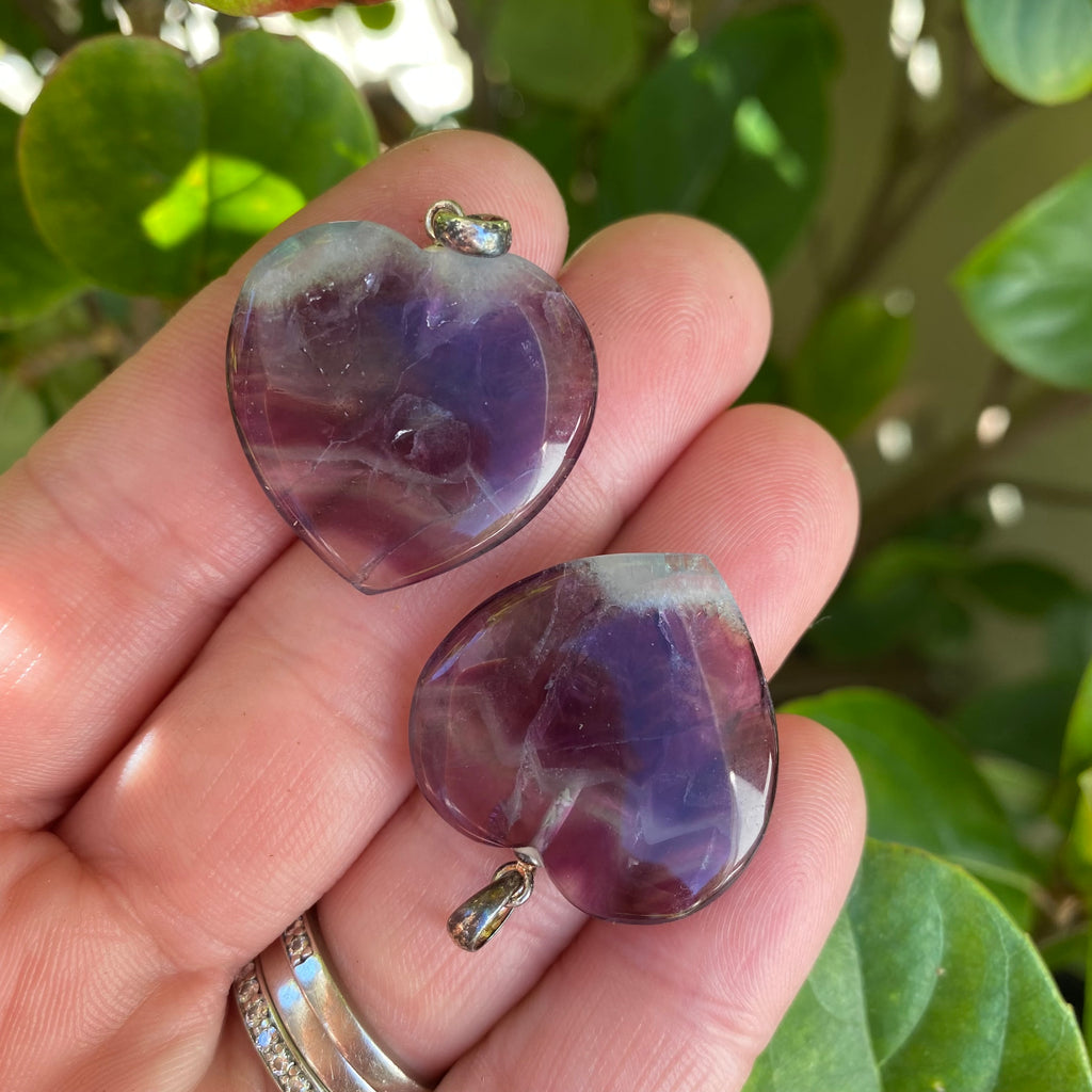 Heart Pendants - Fluorite