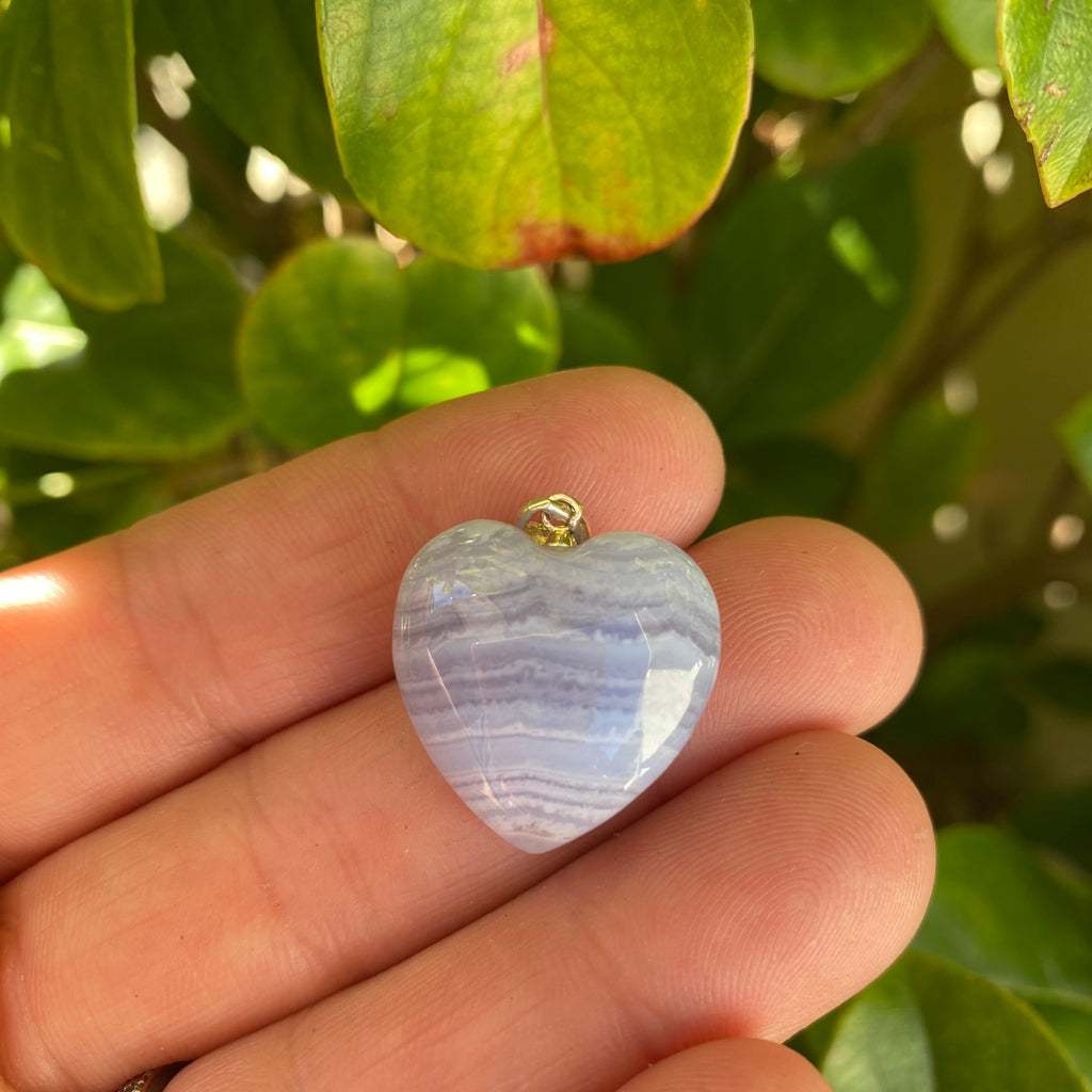Heart Pendants - Blue Lace