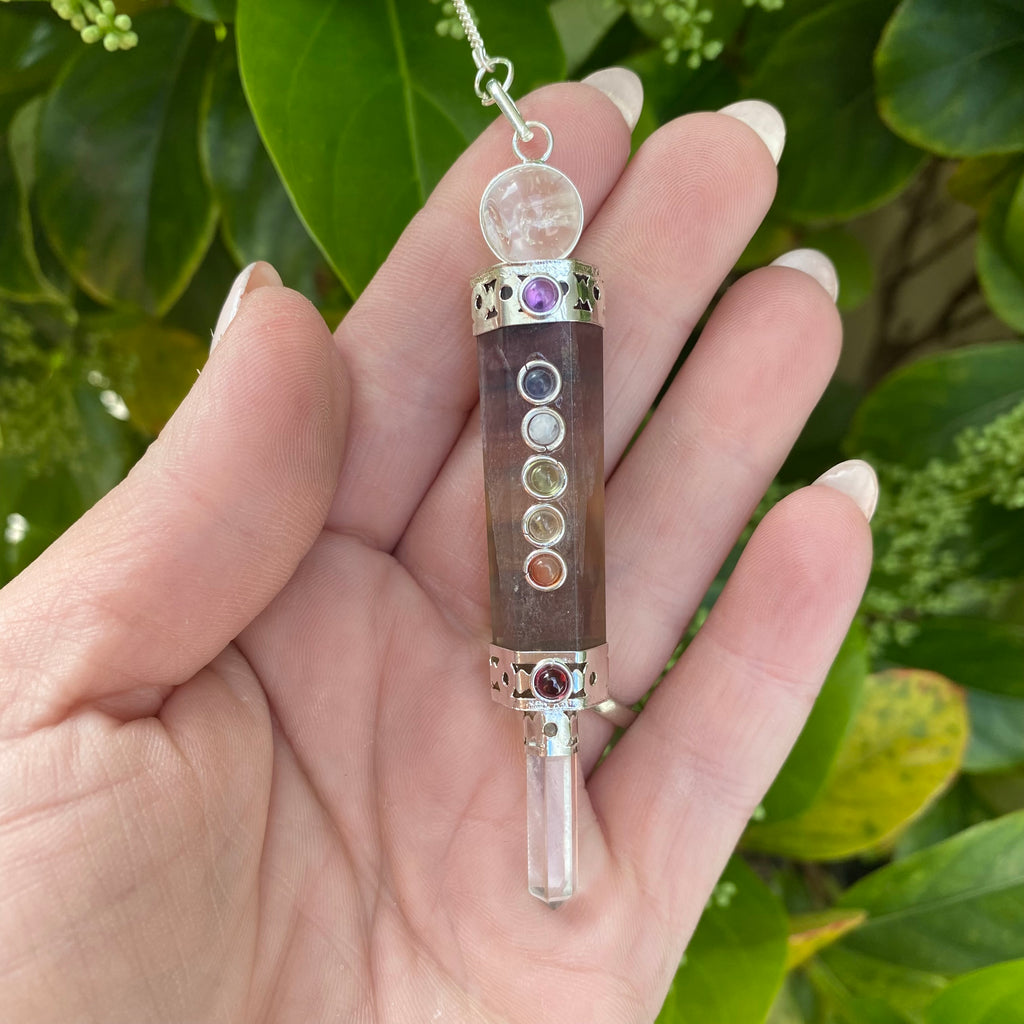 Fluorite Pendulum with Quartz Point