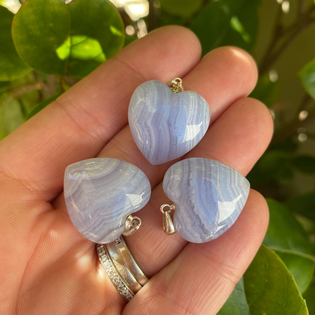 Heart Pendants - Blue Lace