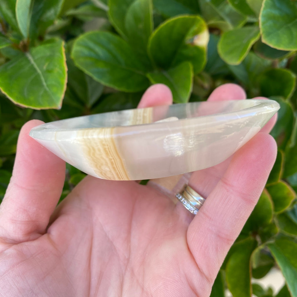 Amber Aragonite Bowl