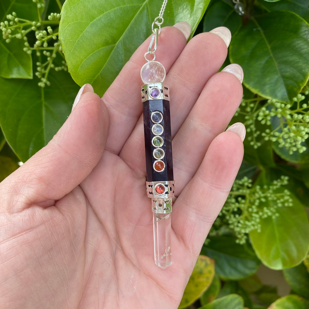 Amethyst Pendulum with Quartz Point