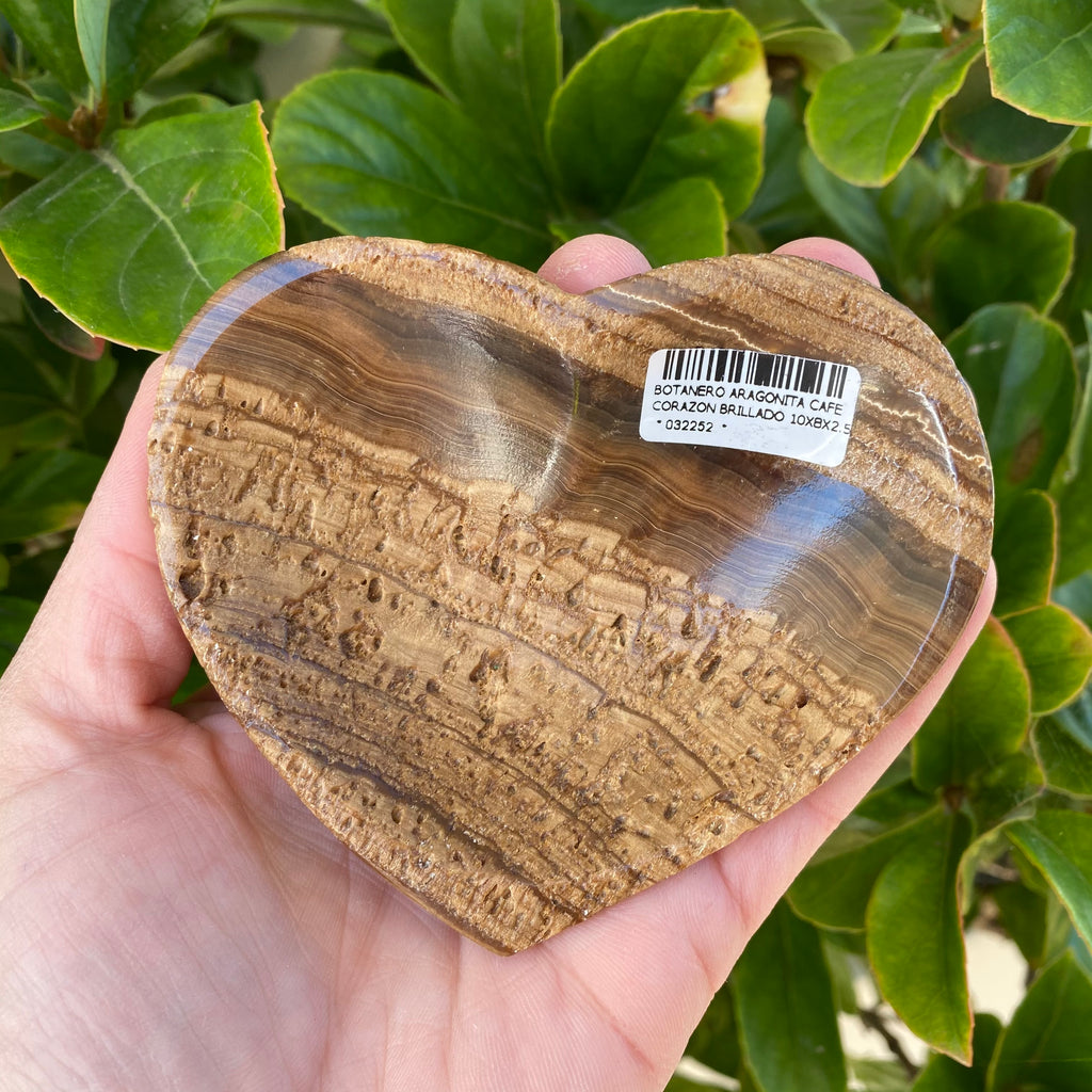 Brown Aragonite Heart Bowl