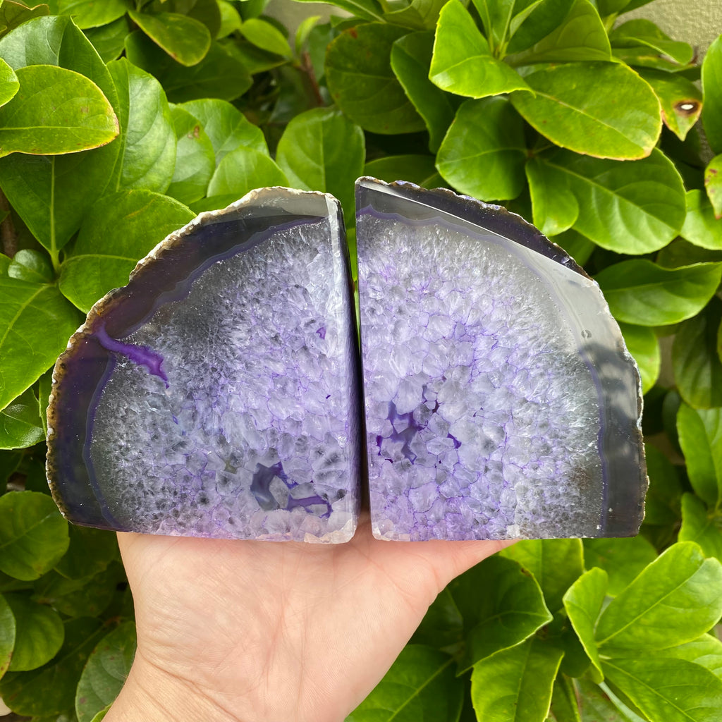 Purple Agate Bookends