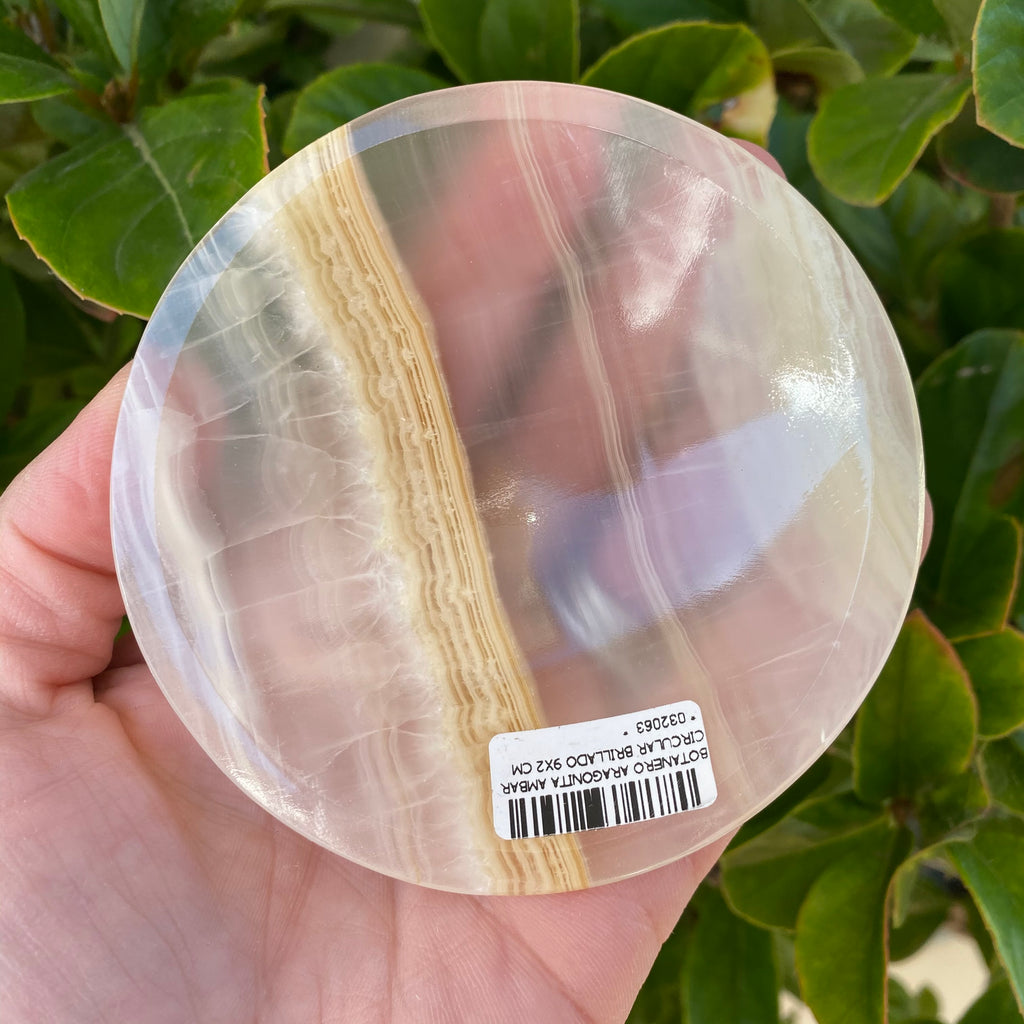 Amber Aragonite Bowl