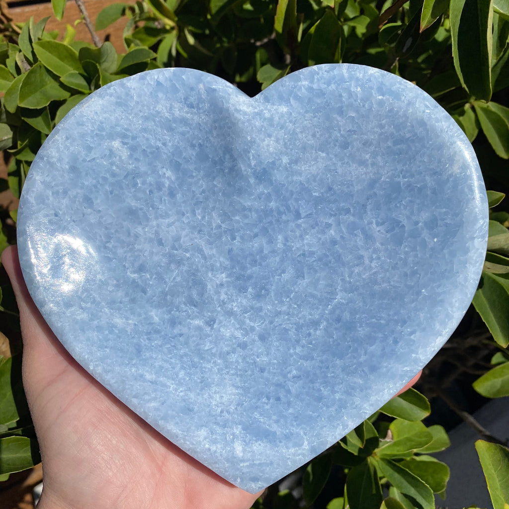 Large Blue Calcite Heart Bowl