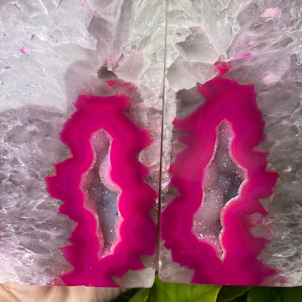 Pink Agate Bookends