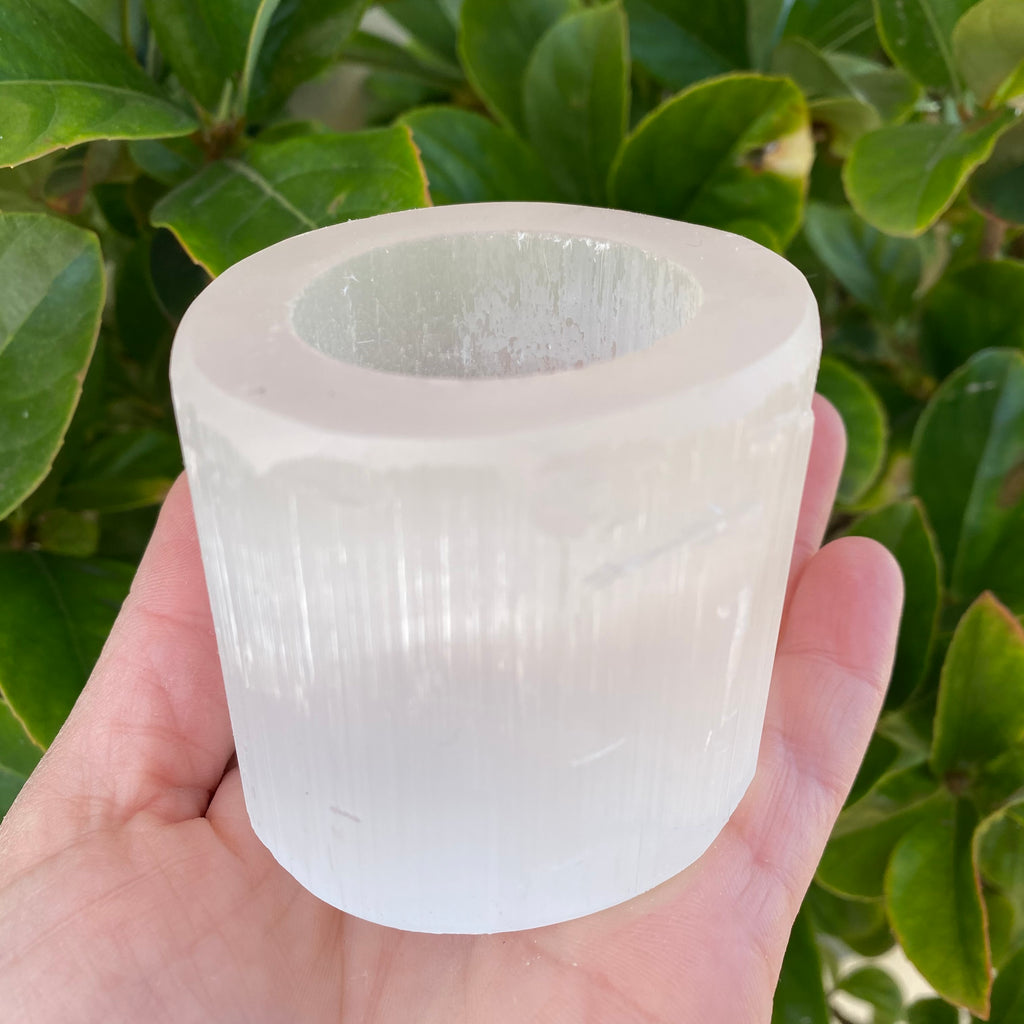 Selenite Candle Holder