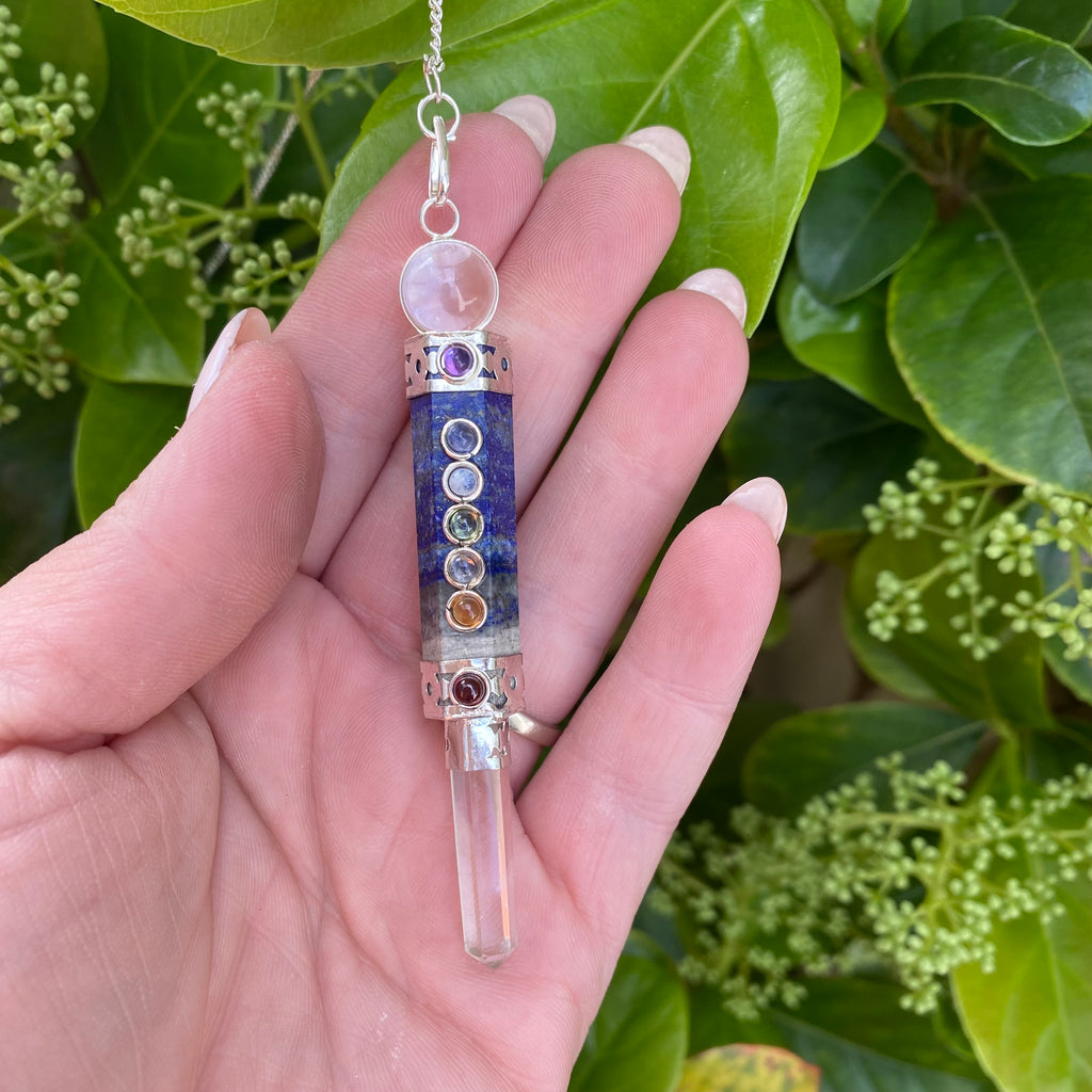 Lapis Lazuli Pendulum with Quartz Point