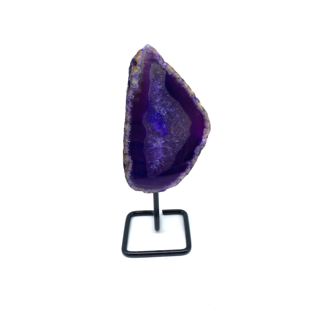 Purple Agate on Metal Base