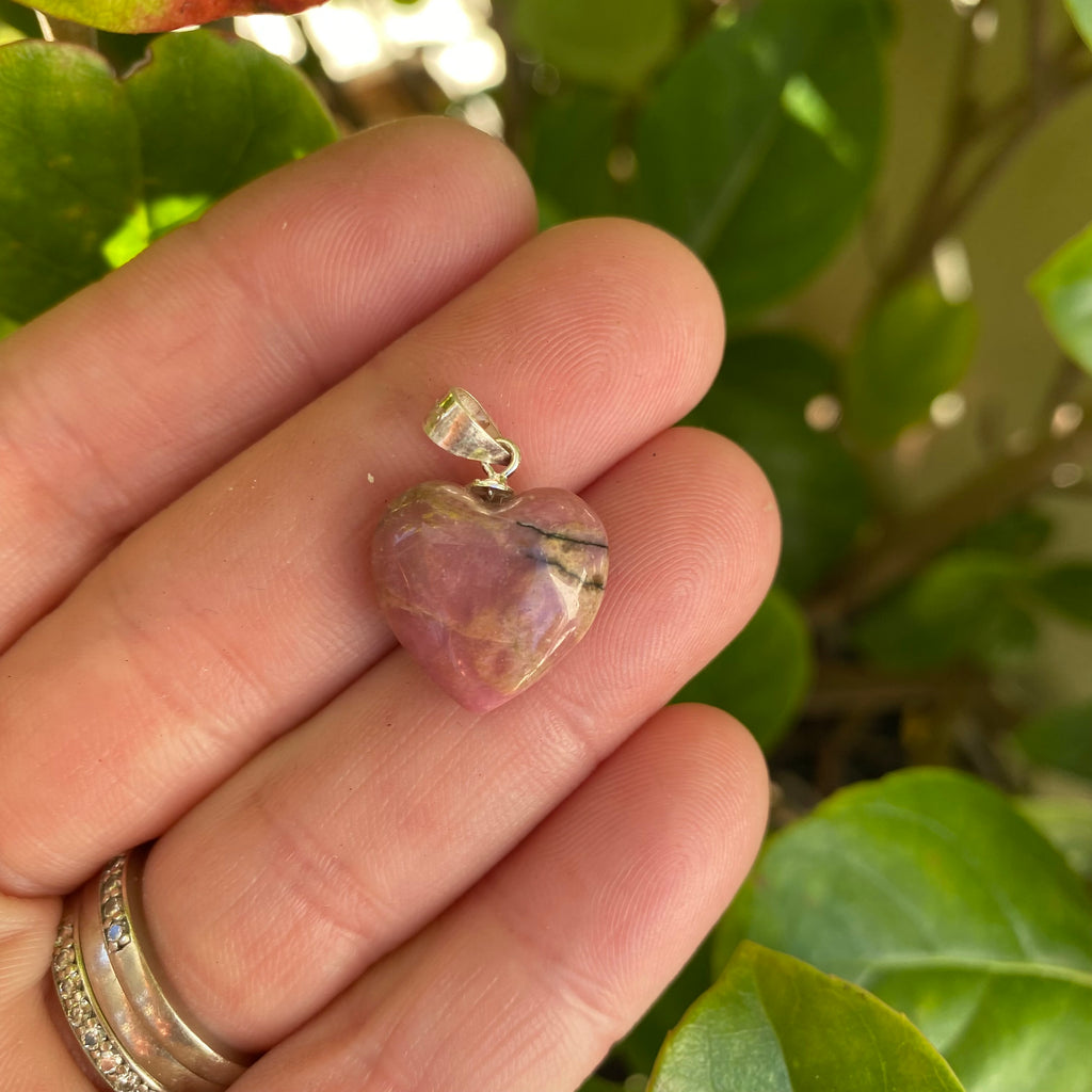 Heart Pendants - Rhodonite