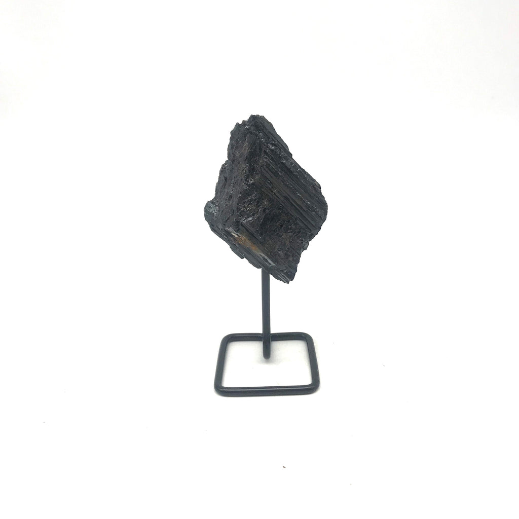 Black Tourmaline on Metal Base