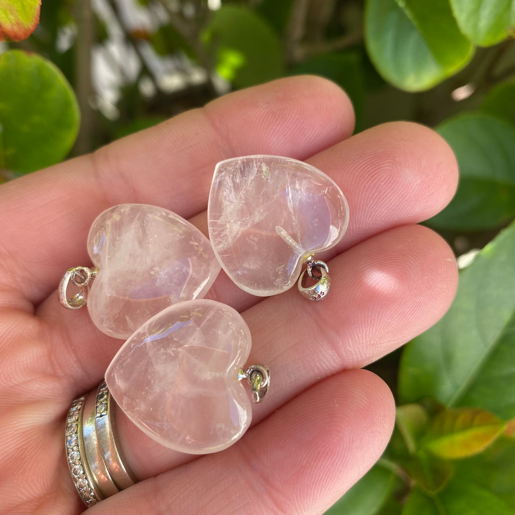 Heart Pendants - Rose Quartz