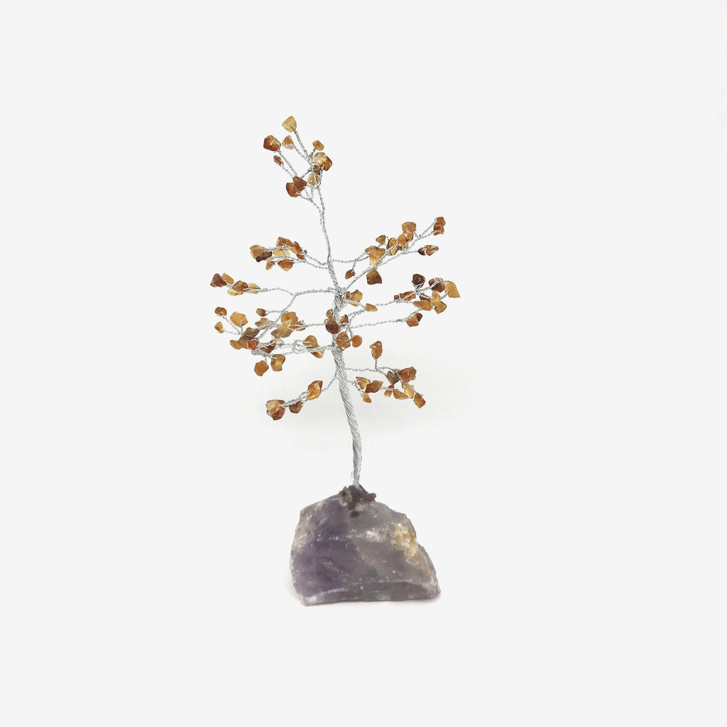 Citrine Tree with Amethyst Base